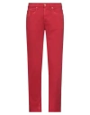 Pence Man Jeans Red Size 34 Cotton, Elastane
