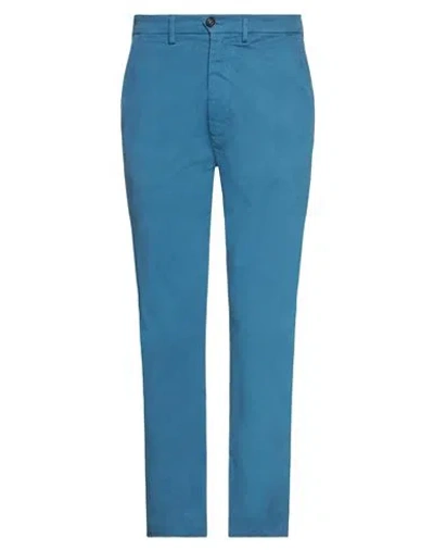 Pence Man Pants Azure Size 28 Cotton, Elastane In Blue