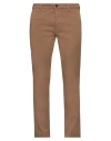 Pence Man Pants Camel Size 34 Cotton, Elastane In Camel