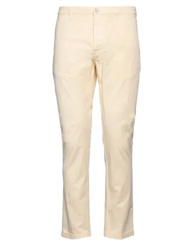 Pence Man Pants Cream Size 34 Cotton, Elastane In White