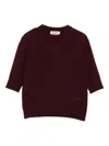 Pence Round-neck Logo-embroidered Knitted Top In Burgundy
