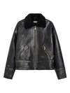 Pence Shearling-collar Jacket In Black