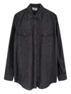 Pence Snap-button Long-sleeve Shirt In Black