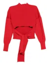 Pence Vittoria Tie-detail Sweater In Red
