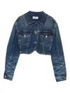 Pence Whiskering-effect Denim Jacket In Blue