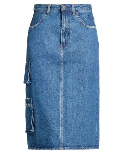 Pence Woman Denim Skirt Blue Size 26 Cotton
