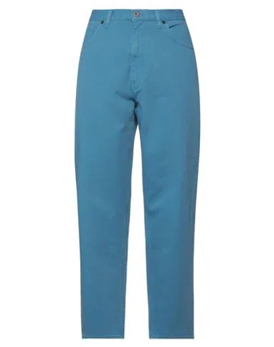 Pence Woman Denim Pants Azure Size 30 Cotton In Blue