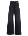 Pence Woman Jeans Black Size 30 Polyester, Cotton In Black