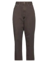 Pence Woman Denim Pants Dark Brown Size 31 Cotton