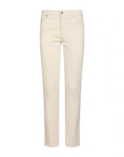 Pence Woman Jeans Ivory Size 26 Cotton, Elastane In White