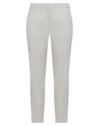 Pence Woman Pants Light Grey Size 4 Cotton, Elastane In Grey