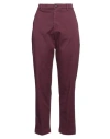 Pence Woman Pants Mauve Size 10 Cotton, Elastane In Purple