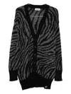 Pence Zebra-pattern Cardigan In Black