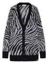 Pence Zebra-print Cardigan In Black