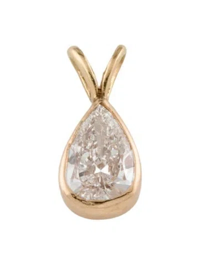 Pre-owned Pendant 10k 1.10ct Diamond Pear Shaped  In Multi