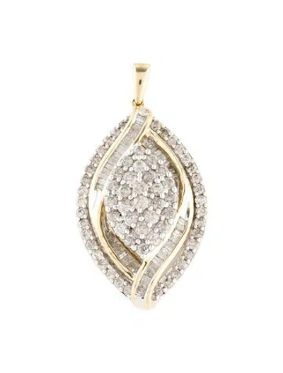 Pre-owned Pendant 10k 1.16ctw Diamond  In Multi