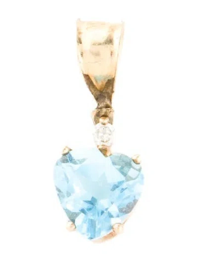 Pre-owned Pendant 10k 1.68 Topaz & Diamond  In Multi