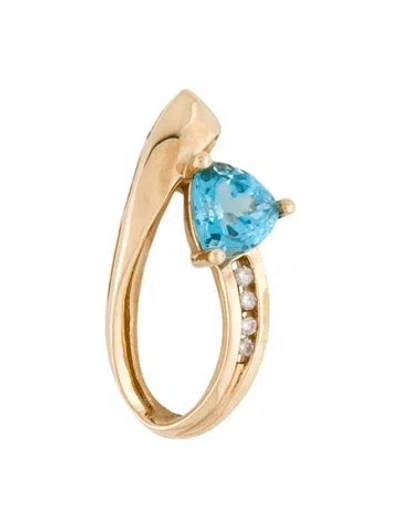 Pre-owned Pendant 10k 2.00ctw Topaz & Diamond , 1.25" In Multi