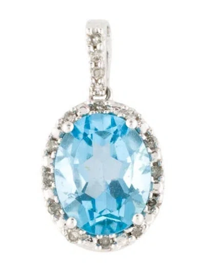 Pre-owned Pendant 10k 2.32ct Topaz Oval  In Multi