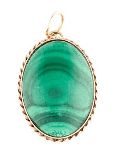 Pre-owned Pendant 10k 25.78ctw Malachite  In Multi