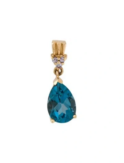 Pre-owned Pendant 10k 3.49ctw Topaz & Tanzanite  In Multi
