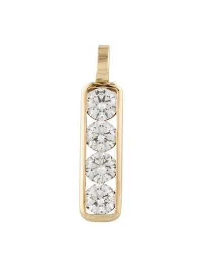 Pre-owned Pendant 10k 3.96ct Lab-grown Diamond  In Multi