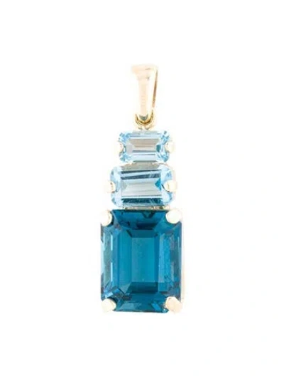 Pre-owned Pendant 10k 4.85ct Topaz  In Multi