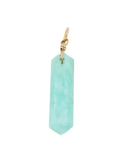 Pre-owned Pendant 10k Amazonite Crystal , 1.5" In Multi