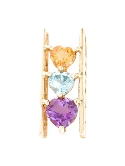 Pre-owned Pendant 10k Amethyst, Topaz & Citrine  In Multi