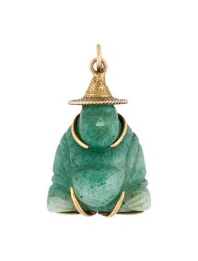 Pre-owned Pendant 10k Aventurine Quartz , 1.25" In Multi