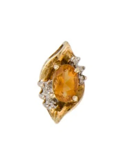 Pre-owned Pendant 10k Citrine & Diamond  In Multi
