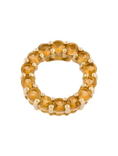 Pre-owned Pendant 10k Citrine Circle Slide  In Multi