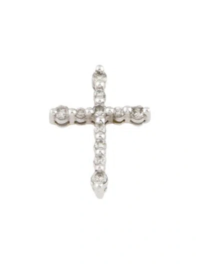 Pre-owned Pendant 10k Diamond Cross , 0.5" In Multi