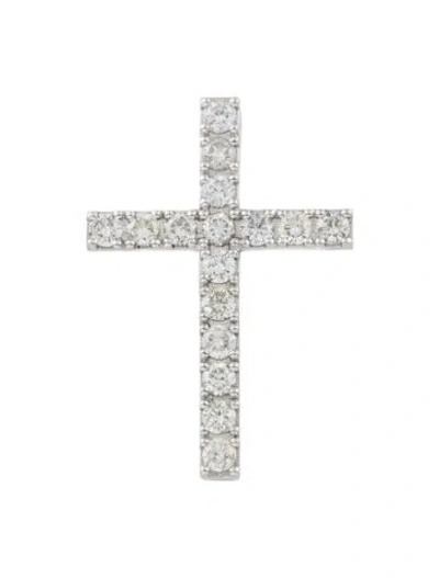 Pre-owned Pendant 10k Diamond Cross , 1" In Multi