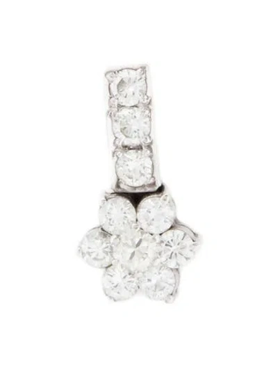 Pre-owned Pendant 10k Diamond Flower  In Multi