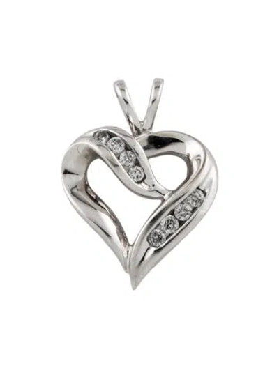 Pre-owned Pendant 10k Diamond Heart , 1" In Multi