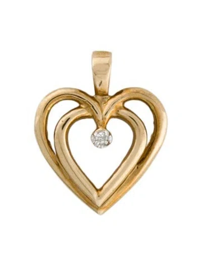 Pre-owned Pendant 10k Diamond Heart  In Multi