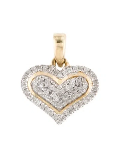 Pre-owned Pendant 10k Diamond Heart  In Multi