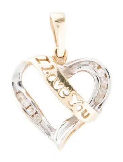 Pre-owned Pendant 10k Diamond Heart  In Multi