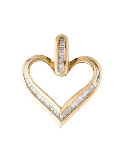 Pre-owned Pendant 10k Diamond Heart  In Multi
