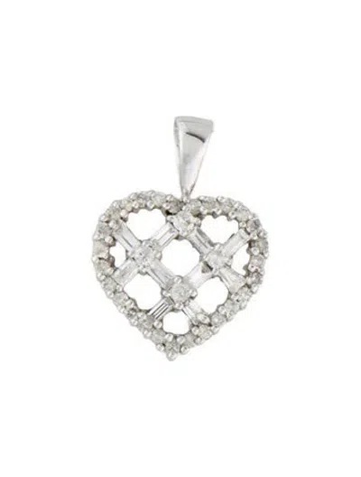 Pre-owned Pendant 10k Diamond Heart  In Multi