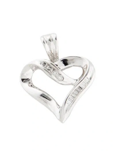Pre-owned Pendant 10k Diamond Heart  In Multi