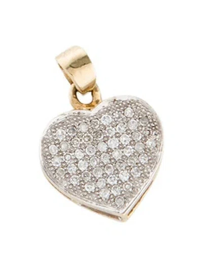 Pre-owned Pendant 10k Diamond Heart  In Multi