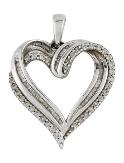Pre-owned Pendant 10k Diamond Heart  In Multi