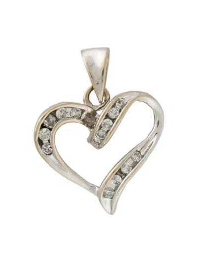 Pre-owned Pendant 10k Diamond Heart  In Multi