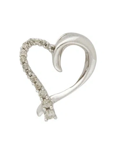 Pre-owned Pendant 10k Diamond Heart  In Multi