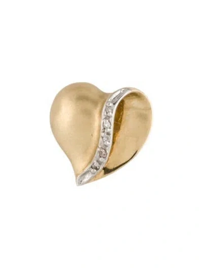 Pre-owned Pendant 10k Diamond Heart Slide  In Multi