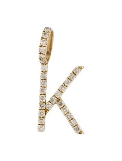Pre-owned Pendant 10k Diamond 'k' Initial  In Multi