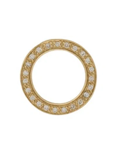 Pre-owned Pendant 10k Diamond Open Circle , 0.5" In Multi