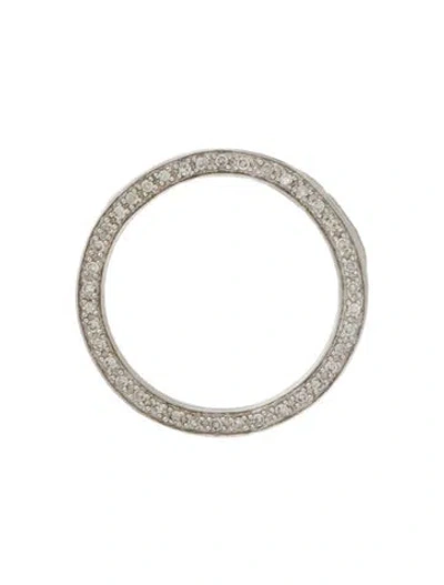 Pre-owned Pendant 10k Diamond Open Circle  In Multi